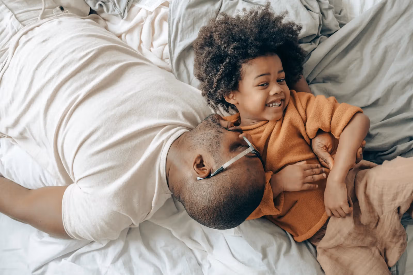 Parent and child sitting together