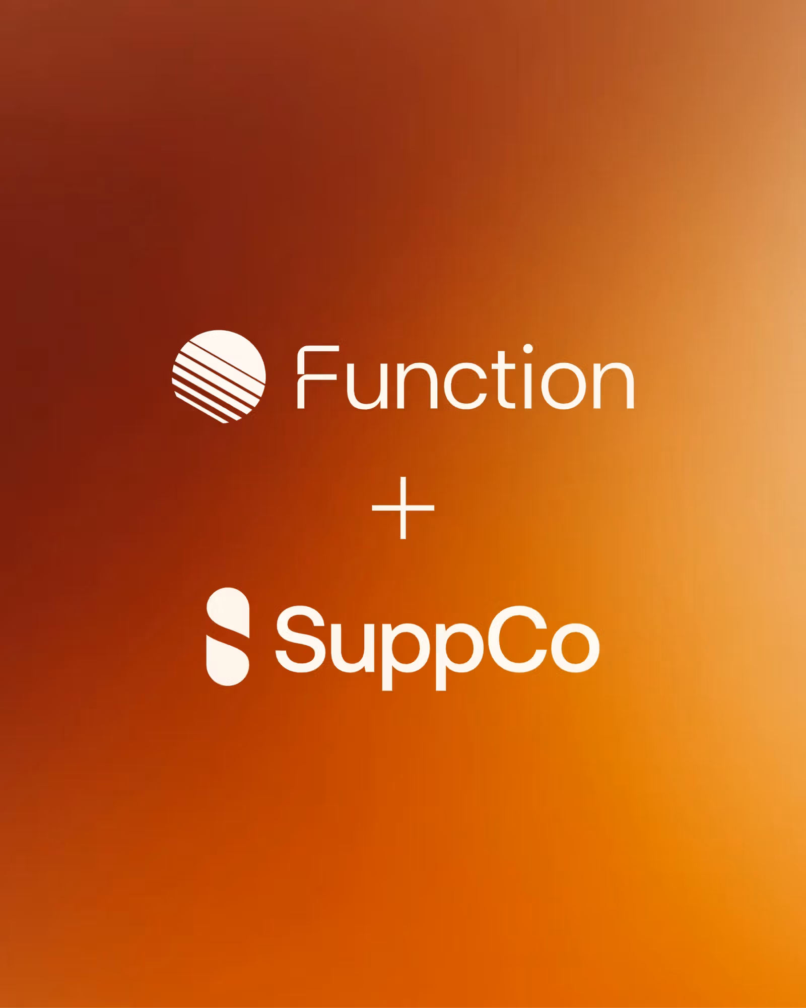 Function and SuppCo announcement artwork for the acquisition story feature.